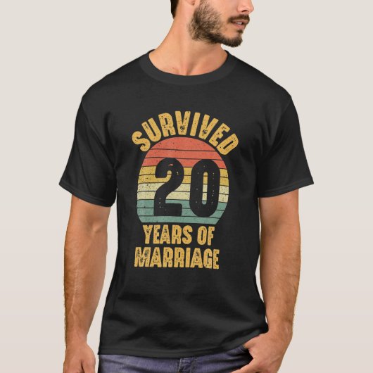 20 jaar Jubileum 20th Wedding Husband Wife Couple T-shirt (Voorkant)