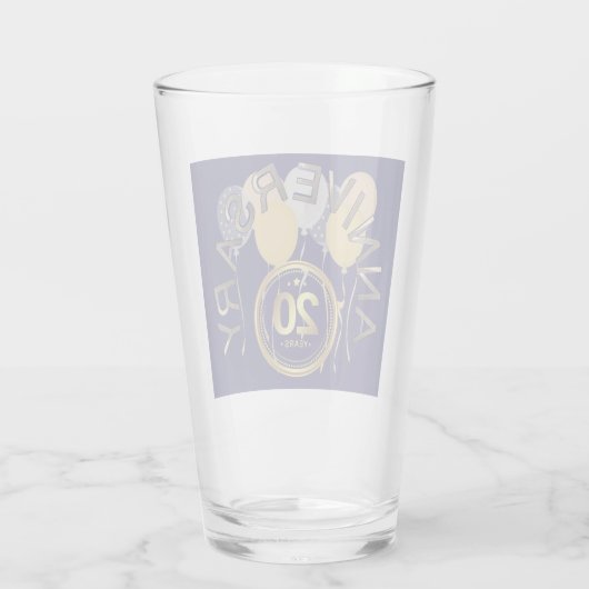 20 jaar Jubileum Blue Gold Drink glas (Achterkant)