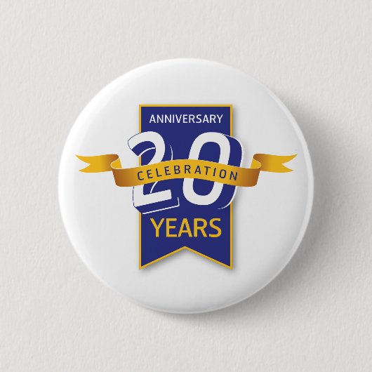 20 Jaar Jubileum Design Ronde Button 5,7 Cm (Voorkant)