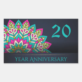 20 jaar Jubileum envelopzegel Rechthoekige Sticker