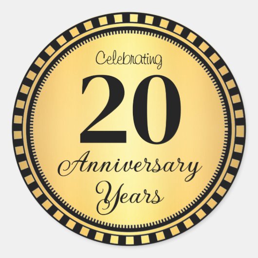 20 jaar Jubileum envelopzegel Ronde Sticker (Voorkant)