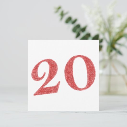 20 jaar jubileum kaart (Staand voorkant)