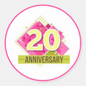 20 jaar Jubileum Ronde Sticker (Voorkant)