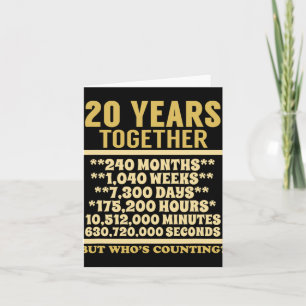 20 Jaar Jubileum T-shirt 20e Huwelijksgeschenk Cou Kaart