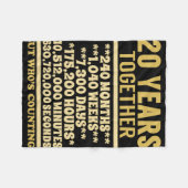 20 Jaar Jubileum T Shirt 20ste huwelijkscadeau Cou Fleece Deken (Voorkant (Horizontaal))