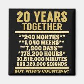 20 Jaar Jubileum T Shirt 20ste huwelijkscadeau Cou Magneet (Voorkant)