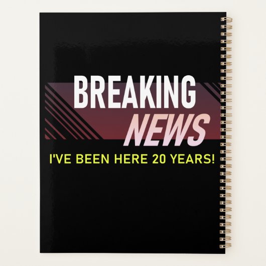 20 jaar Jubileum twintigste werknemer 3 Ring Planner (Achterkant)