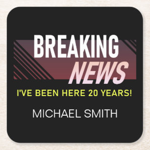 20 jaar Jubileum twintigste werknemer Kartonnen Onderzetters