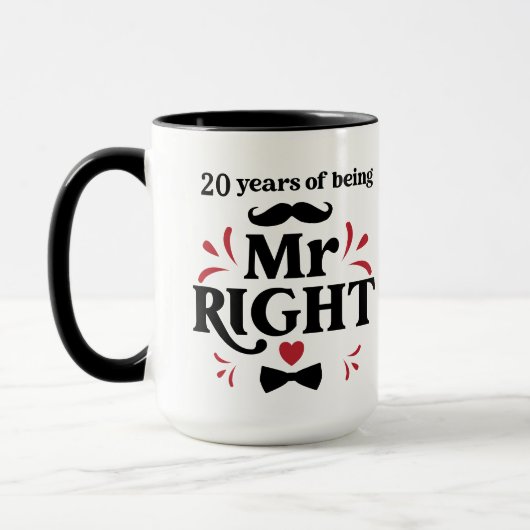 20 jaar Jubileum van de heer Right Husband Mok (Links)