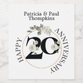 20 jaar JUBILEUM Wijnlabel Wijn Etiket (Enkel label)
