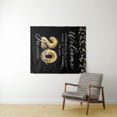 20 jaar klasse reünie welkom alumni zwart goud wandkleed (In Situ (horizontaal))