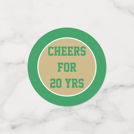 20 jaar klassenreüceringtabel confetti (Kleine voorkant)