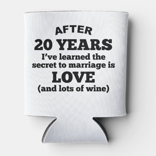 20 jaar liefde en wijn blikjeskoeler (Voorkant)