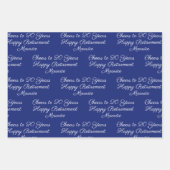 20 jaar Marine Blue Happy Retirement Inpakpapier Vel (Voorkant 3)