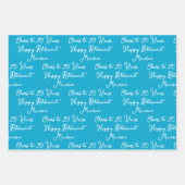 20 jaar Marine Blue Happy Retirement Inpakpapier Vel (Voorkant)