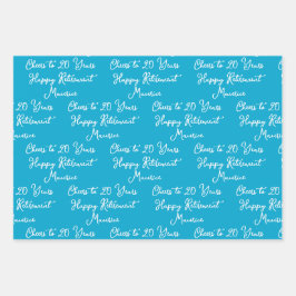 20 jaar Marine Blue Happy Retirement Inpakpapier Vel