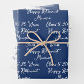 20 jaar Navy Blue Happy Retirement Inpakpapier Vel (In situ)