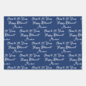 20 jaar Navy Blue Happy Retirement Inpakpapier Vel (Voorkant)