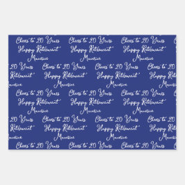 20 jaar Navy Blues Happy Retirement Inpakpapier Vel