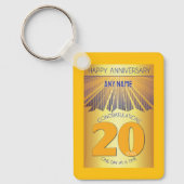 20 Jaar Nuchter Jubileum | Gouden Straal 12 Stappe Sleutelhanger (Voorkant)