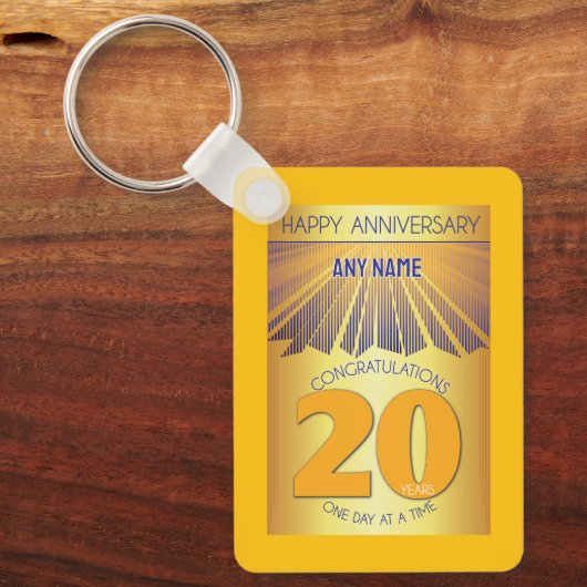 20 Jaar Nuchter Jubileum | Gouden Straal 12 Stappe Sleutelhanger (Voorkant)