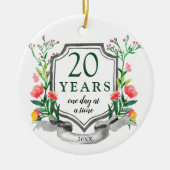 20 jaar obriety Jubileum Personalized Sober Keramisch Ornament (Voorkant)