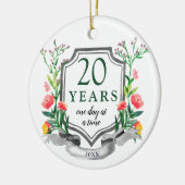 20 jaar obriety Jubileum Personalized Sober Keramisch Ornament (Links)