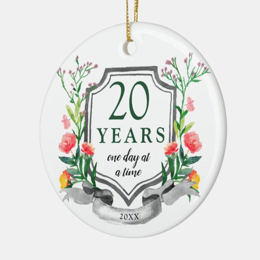 20 jaar obriety Jubileum Personalized Sober Keramisch Ornament (Links)