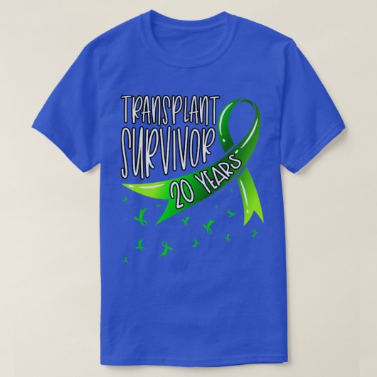 20 jaar Organische transplantatie Survivor Green R T-shirt (Design voorkant)
