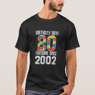 20 jaar oud blokgebouw Geweldige 2002 20th Birt T-shirt