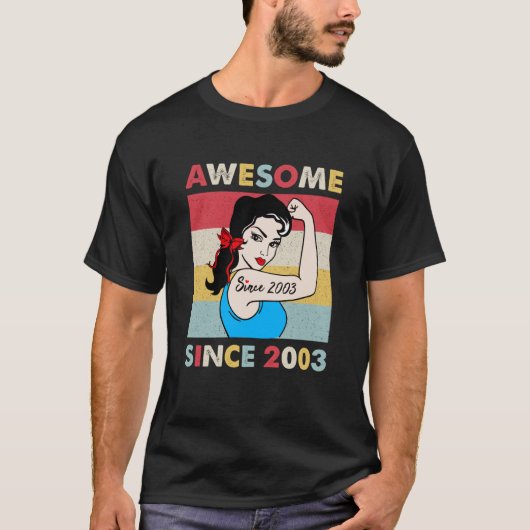 20 jaar oud Geweldige sinds 2003 20e verjaardag T-shirt (Voorkant)