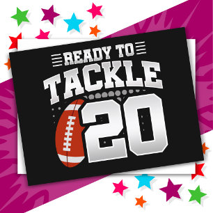 20 Jaar Oud Tackle Football Feest 20e Verjaardag Briefkaart