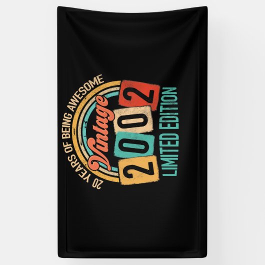 20 jaar oud van Geweldige in 2002 20e verjaardag Spandoek (Verticaal)