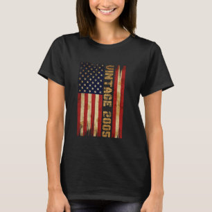 20 Jaar oud vintage 2005 Amerikaanse vlag 20e verj T-shirt
