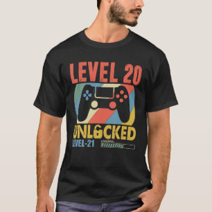 20 jaar oude 20e verjaardag gift level 20 unlo t-shirt