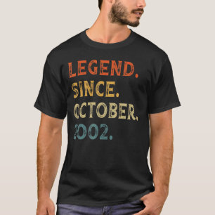 20 jaar oude 20e verjaardag Legende sinds 2 oktobe T-shirt