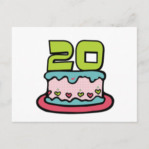 20 jaar oude Birthday Cake Briefkaart