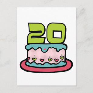 20 jaar oude Birthday Cake Briefkaart
