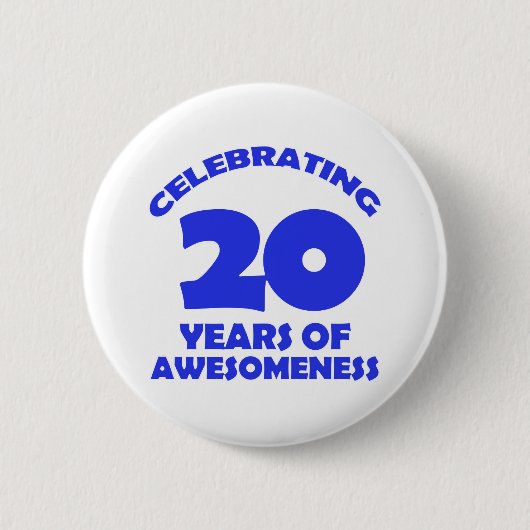 20-JAAR OUDE BIRTHDAY-DESIGN RONDE BUTTON 5,7 CM (Voorkant)