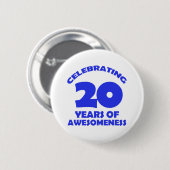 20-JAAR OUDE BIRTHDAY-DESIGN RONDE BUTTON 5,7 CM (Voorkant /achterkant)