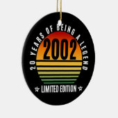 20 jaar oude cadeauretro 2002 Limited Edition 20th Keramisch Ornament (Rechts)