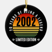 20 jaar oude cadeauretro 2002 Limited Edition 20th Keramisch Ornament (Voorkant)