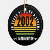 20 jaar oude cadeauretro 2002 Limited Edition 20th Keramisch Ornament (Links)