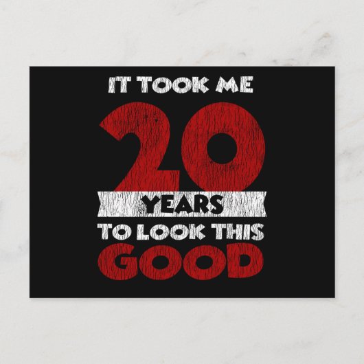 20 jaar oude dag nam me er goed uitzien 20e verjaa briefkaart (Voorkant)