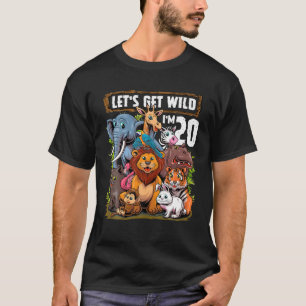 20 jaar oude dierentuin van de Birthday Safari Oer T-shirt