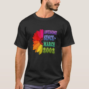 20 jaar oude Floral Geweldige sinds maart 2002 20e T-shirt