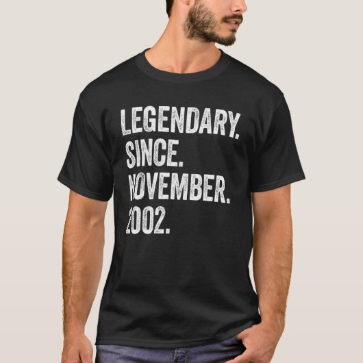 20 jaar oude legendary sinds november 2002 20e bi t-shirt (Voorkant)