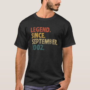 20 jaar oude leggende sinds september 2002 20e geb t-shirt