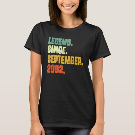 20 jaar oude leggende sinds september 2002 20e her t-shirt (Voorkant)
