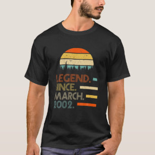 20 jaar oude Retro Birthday Gifts legend sinds maa T-shirt
